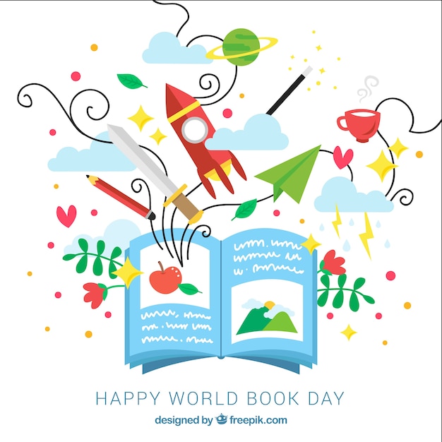 Gratis vector world book day ontwerp