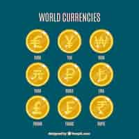 Gratis vector world coins set