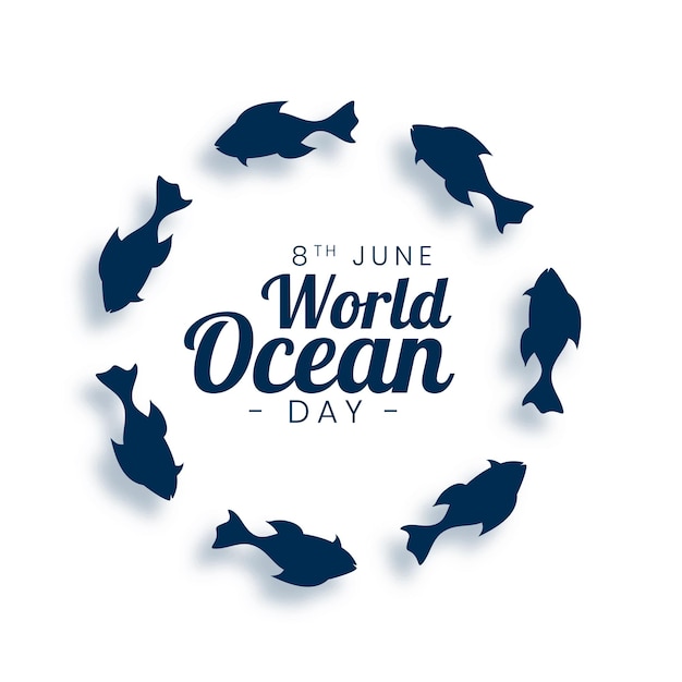 Gratis vector world ocean day-evenementaffiche om het onderwaterleven in zee te beschermen