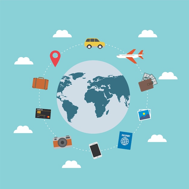 Gratis vector world traveler elements