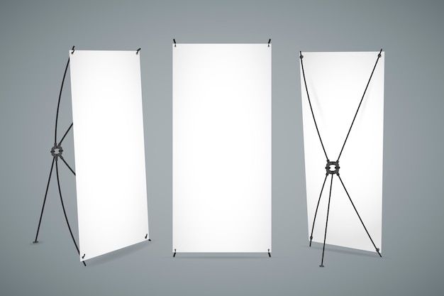 Gratis vector x stand banners instellen