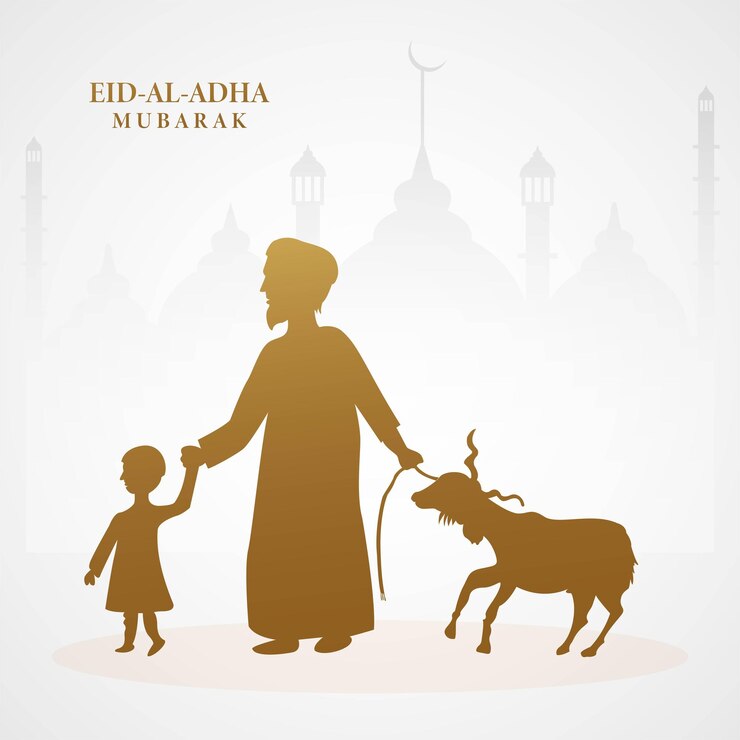 Gratis Vector x9eid al adha mubarak islamitische festivalkaart achtergrond