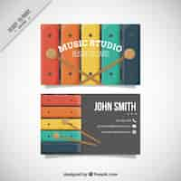 Gratis vector xylophone muziekstudio kaart