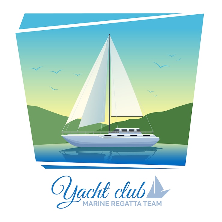 Gratis Vector yacht club poster