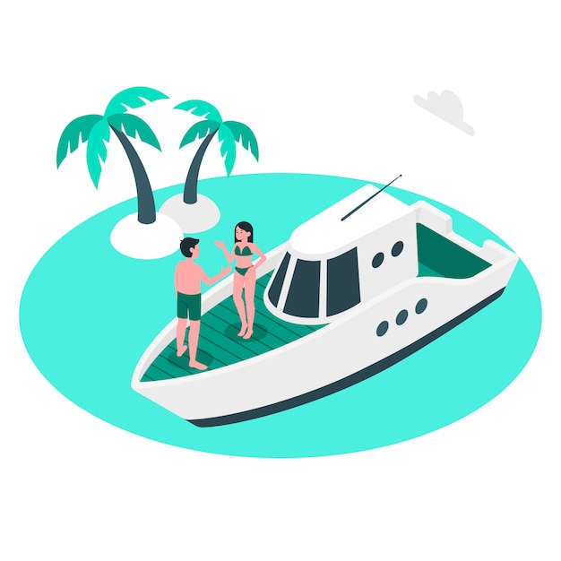 Gratis vector yatch concept illustratie