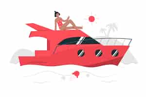 Gratis vector yatch concept illustratie