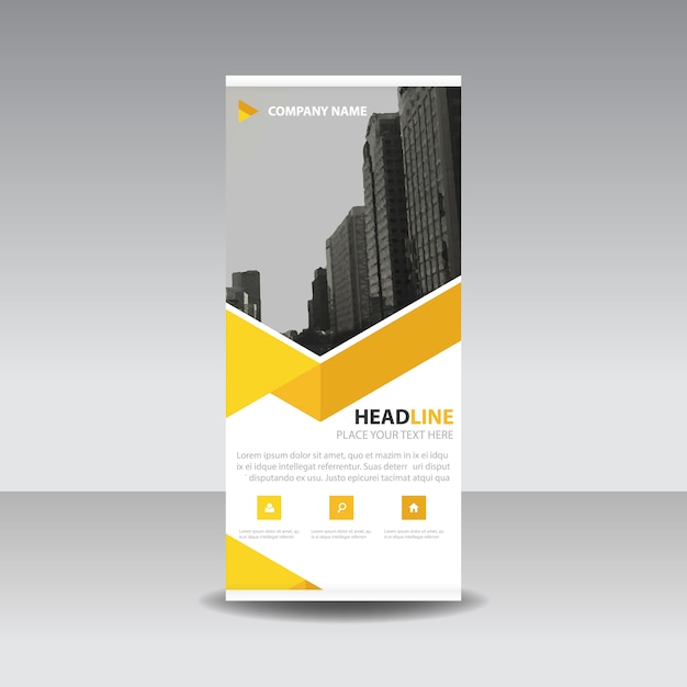 Yellow creatieve roll up banner template