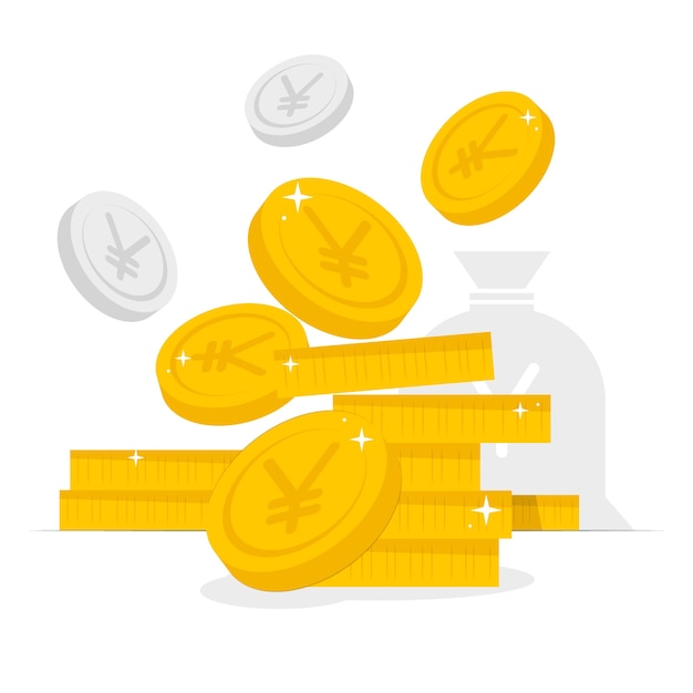Yen munten concept illustratie