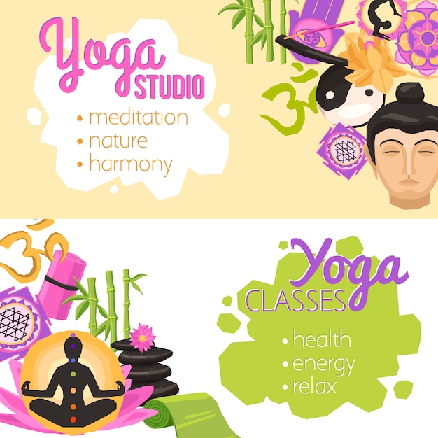 Yoga banners horizontaal