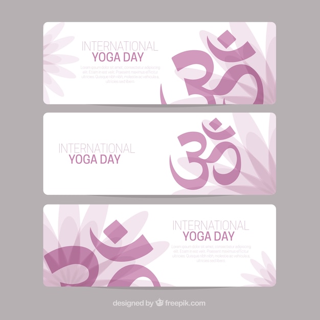 Yoga dag banners collectie