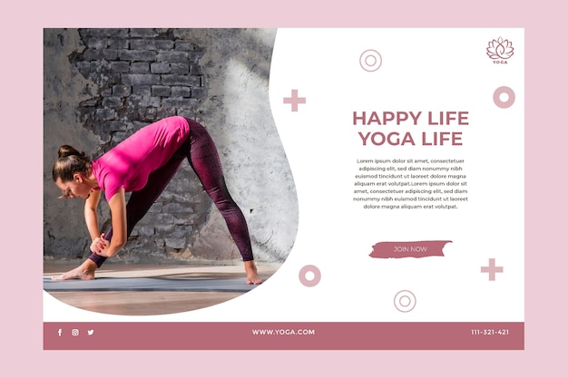 Gratis vector yoga lichaamsbalans banner