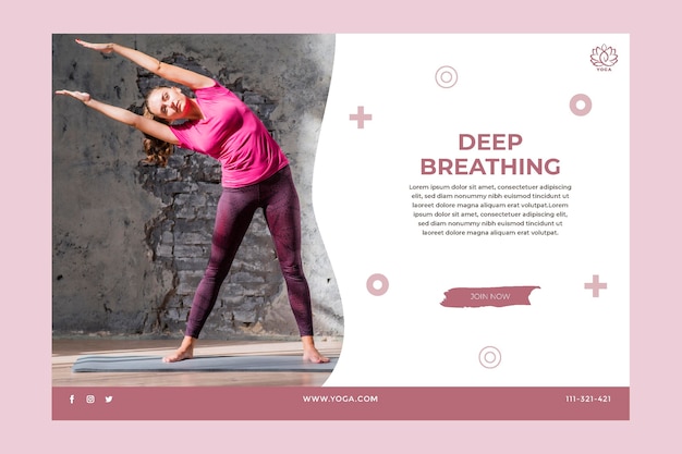 Gratis vector yoga lichaamsbalans banner