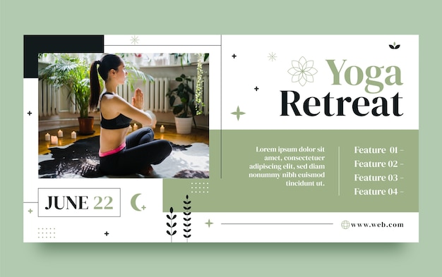 Gratis vector yoga retraite facebook berichtsjabloon