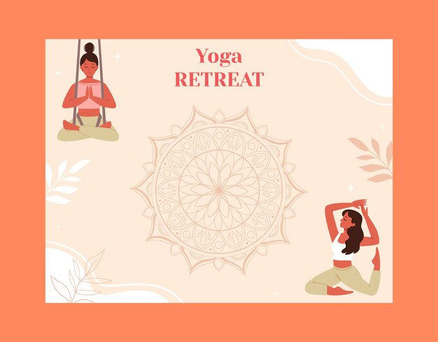 Gratis vector yoga retraite photocall sjabloon