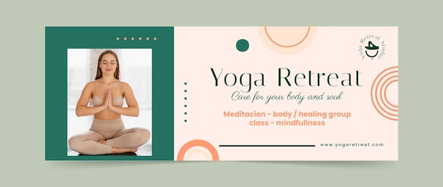 Gratis vector yoga retraite sjabloonontwerp