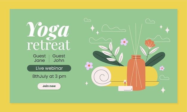 Gratis vector yoga retraite webinar sjabloon