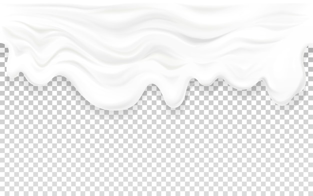 Gratis vector yoghurt stromende illustratie van 3d-melk of zure room vloeibare golf