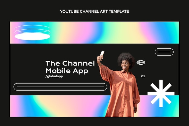 Gratis vector youtube-kanaal met gradiënt abstracte vloeistoftechnologie