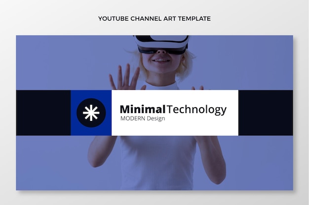 Youtube-kanaal met plat ontwerp, minimale technologie