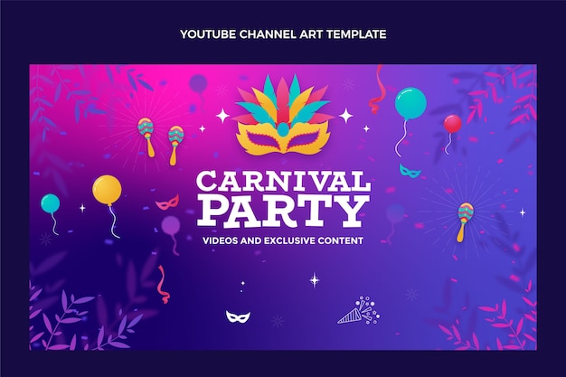 YouTube-kanaalafbeeldingen met verloop carnaval