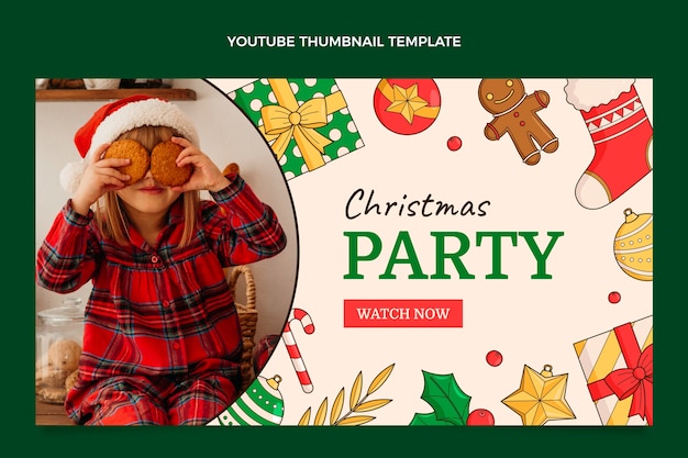 Youtube-miniatuur van handgetekende kerst