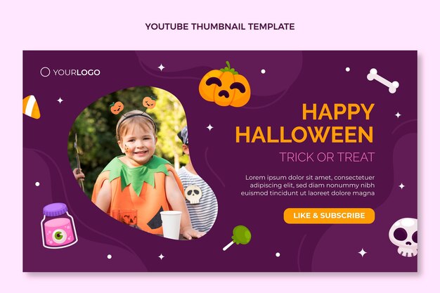 YouTube-miniatuur van platte halloween