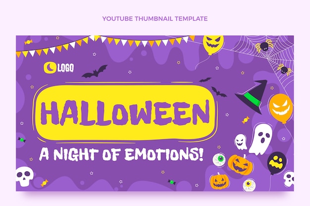 Youtube-miniatuur van platte halloween