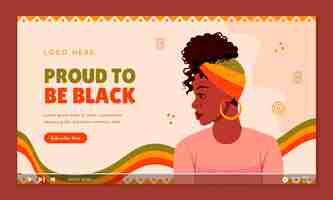 Gratis vector youtube-miniatuur voor de black history month-viering