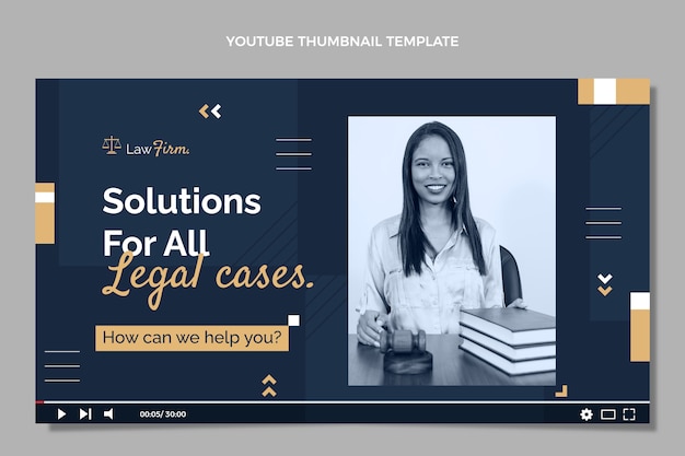 YouTube-miniatuursjabloon voor advocatenkantoor met plat ontwerp
