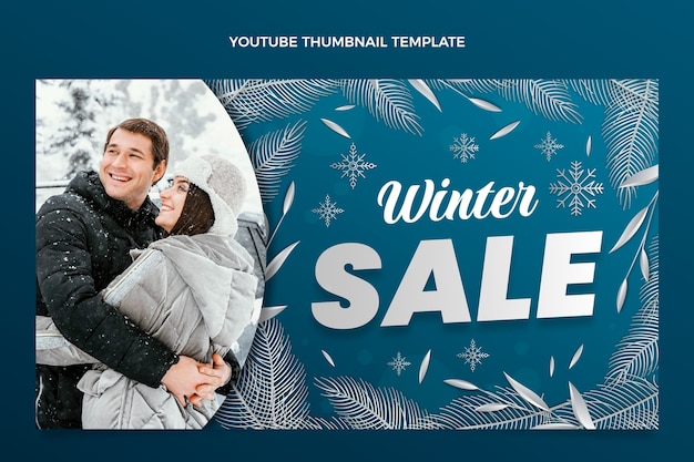 Gratis vector youtube-thumbnail met verloop winter