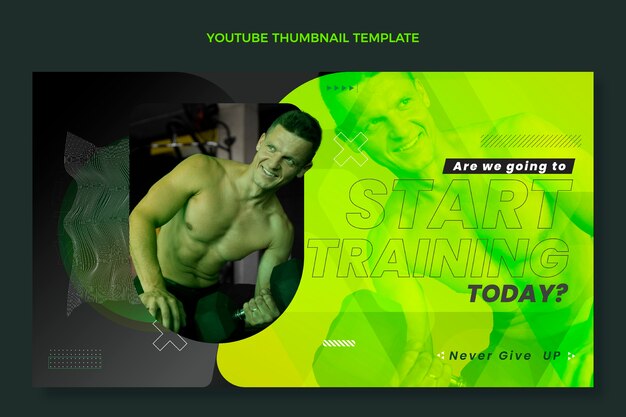 Gratis vector youtube-thumbnail met verloopfitness