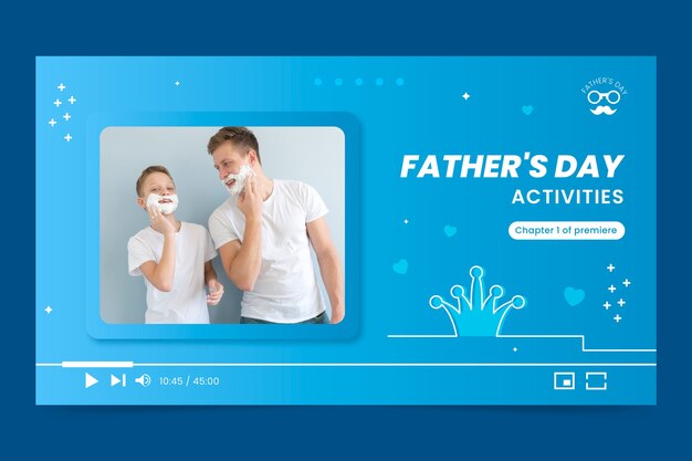 Gratis vector youtube-thumbnail van gradient fathers day