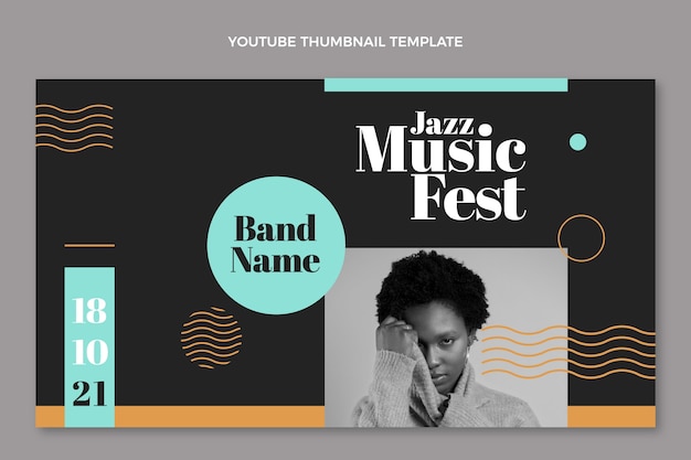 YouTube-thumbnail van minimaal muziekfestival met plat ontwerp