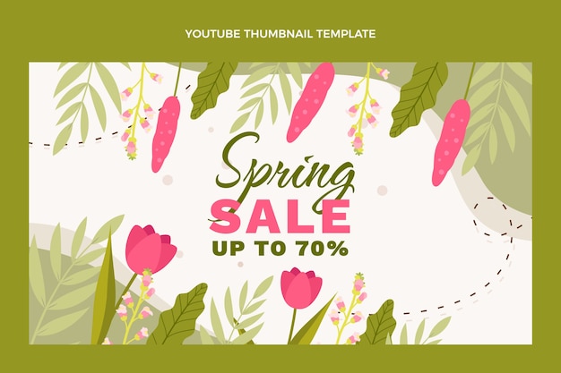 Gratis vector youtube-thumbnail van platte lente