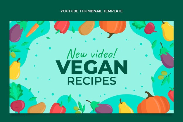 Gratis vector youtube-thumbnail voor plat eten