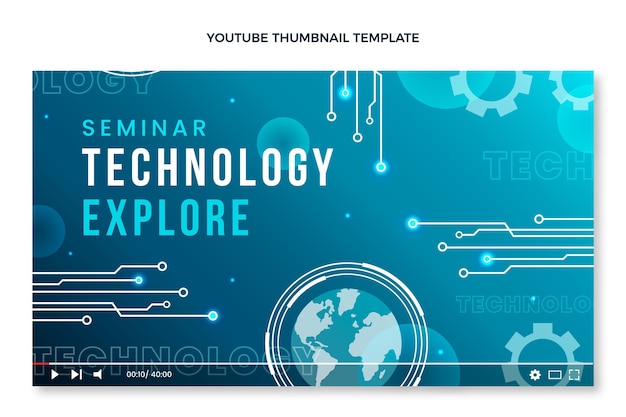 Gratis vector youtube-thumbnail voor platte minimale technologie