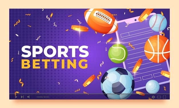 Gratis vector youtube-thumbnail voor sportweddenschappen met verloop