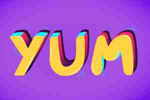 Gratis vector yum funky bericht typografie vector