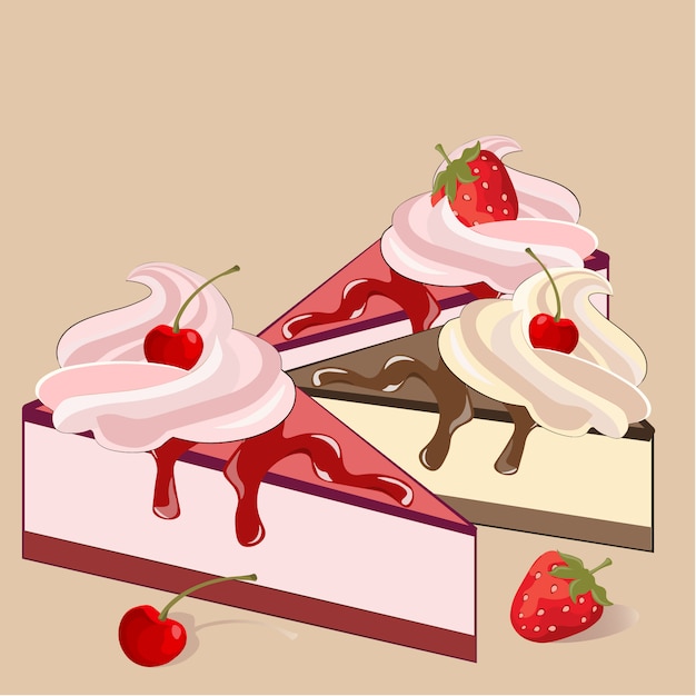 Gratis vector yummy cake achtergrond