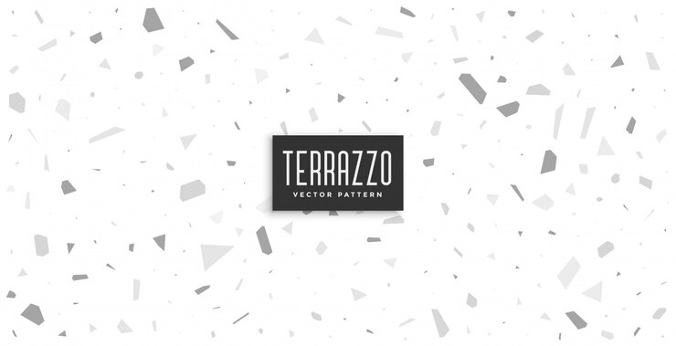 Gratis Vector zachte whte en grijs van het terrazzopatroon ontwerp als achtergrond