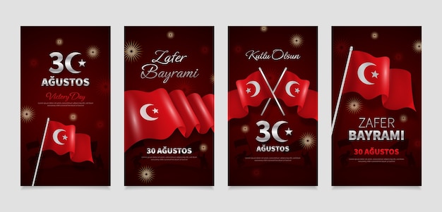 Gratis vector zafer bayramı realistische ig verhalen set