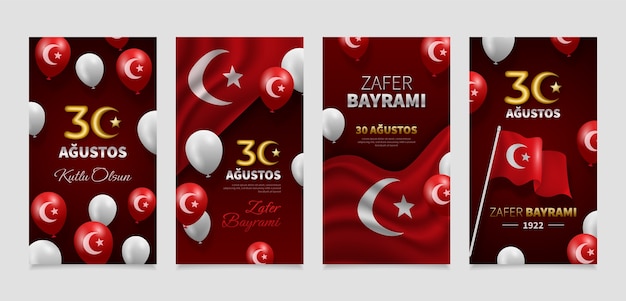 Gratis vector zafer bayramı realistische ig verhalen set