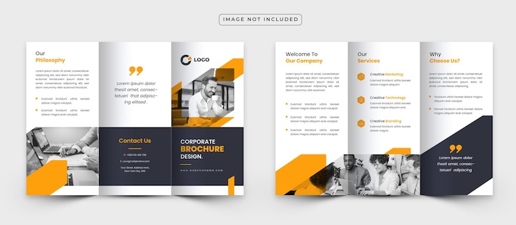 Gratis Vector zakelijk bedrijf driebladige brochure sjabloonontwerp