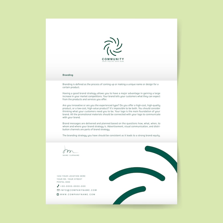 Gratis Vector zakelijke brief met logo