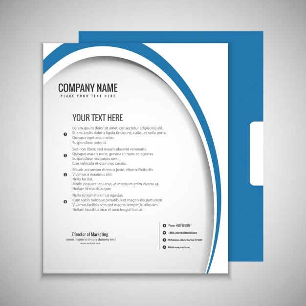 Gratis vector zakelijke brochure blauw en wit