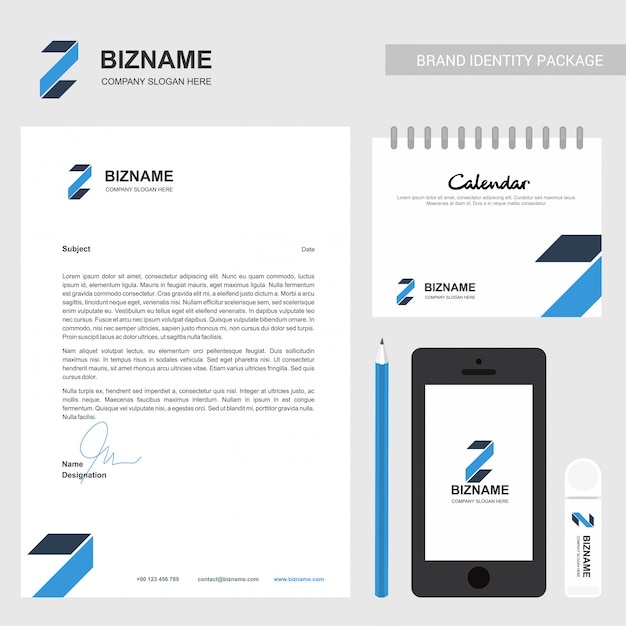 Gratis vector zakelijke brochure en stationair ontwerp