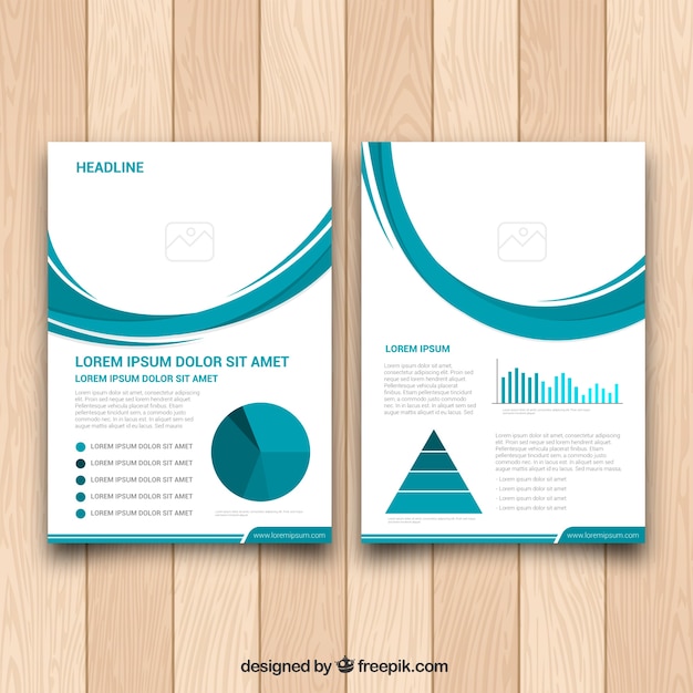 Gratis vector zakelijke brochure met afbeeldingen