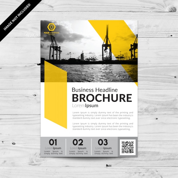 Gratis vector zakelijke brochure met cijfers en gele kleur