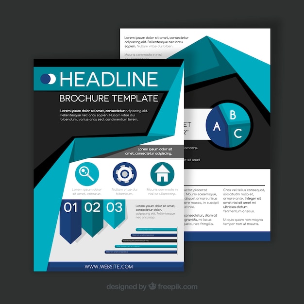 Gratis vector zakelijke brochure met infografische elementen