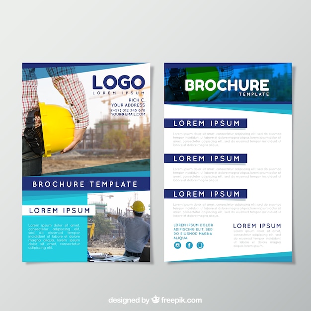 Gratis vector zakelijke brochure met moderne stijl